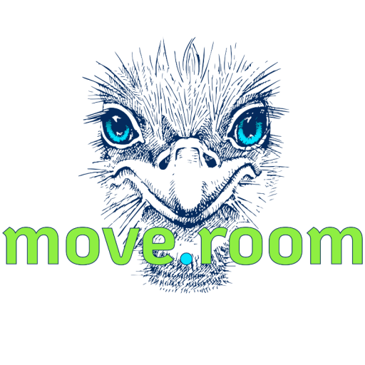 Logo von move.room Leipzig mit Straußenkopf und Schriftzug, Personal Training mit Carina Lange